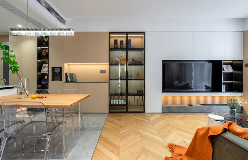 龍園大觀二期85平米極簡風風格裝修