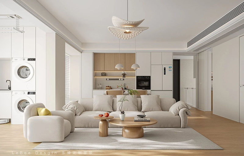 卓能雅苑108㎡原木奶油風(fēng)