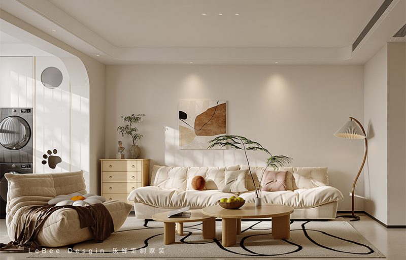 國檢小區(qū)79㎡奶油原木風(fēng)