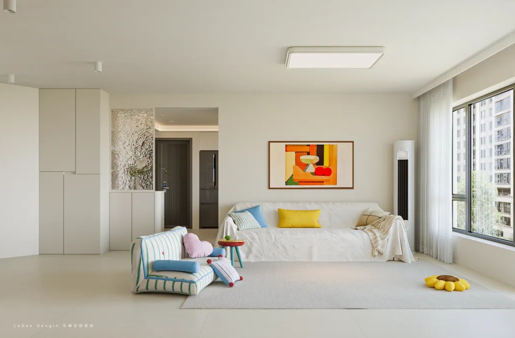 深圳.蔚藍(lán)海岸 |115㎡簡約風(fēng)：去客廳化 + 餐廚一體，清新感里的自在生活